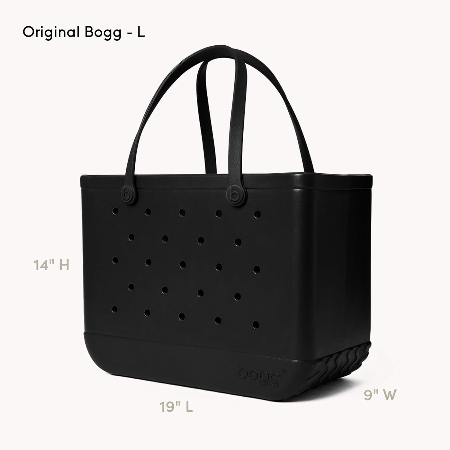 imageBOGG BAG Original Large Tote Black Bevy Black 19in L x 9in W x 14in H Beach Pool Boat Sports All Purpose EVA Lightweight Washable Durable