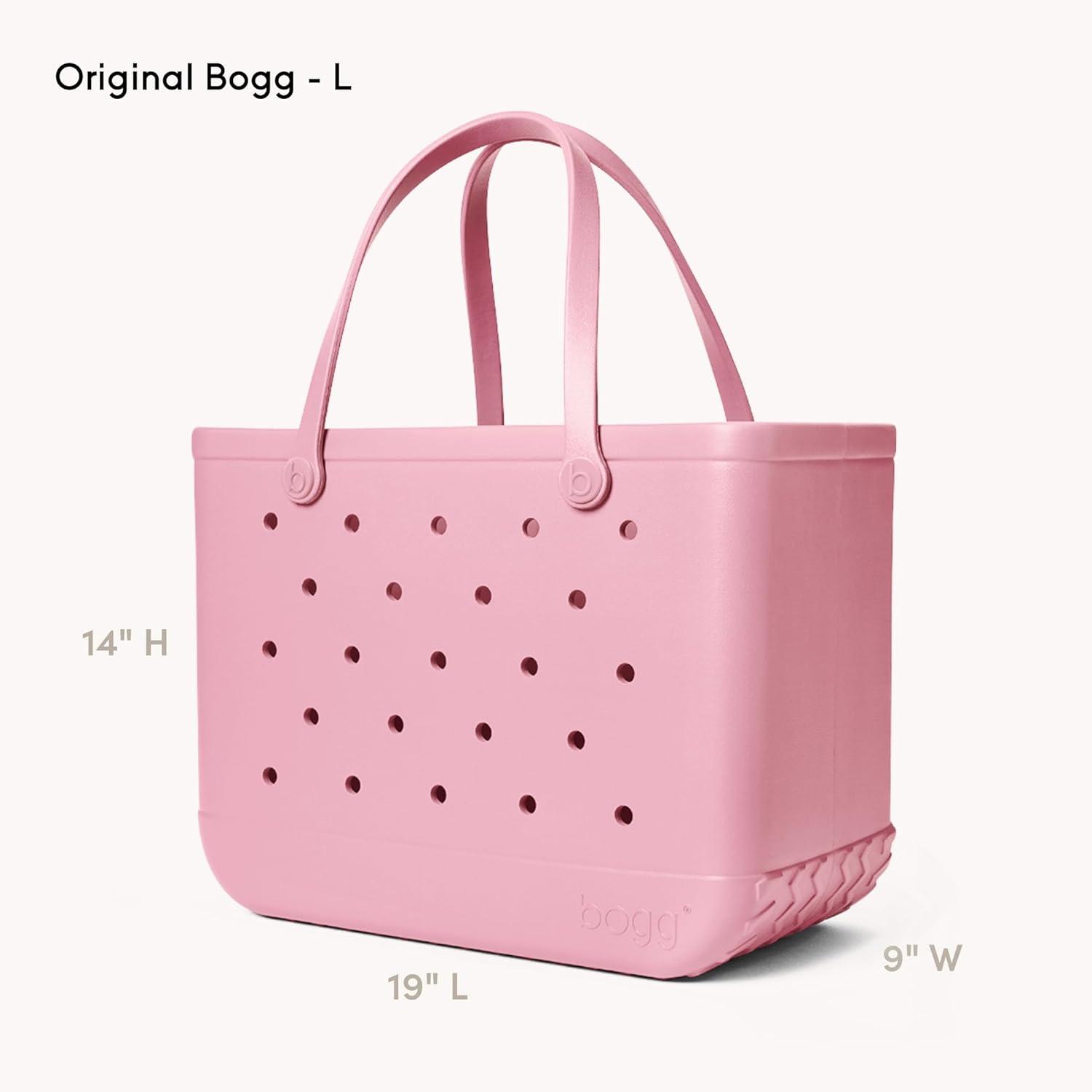 imageBOGG BAG Original Large Tote Blowing Pink Bubbles Bevy For Shore White 19in L x 9in W x 14in H Beach Pool Boat Sports All Purpose EVA Lightweight Washable Durable