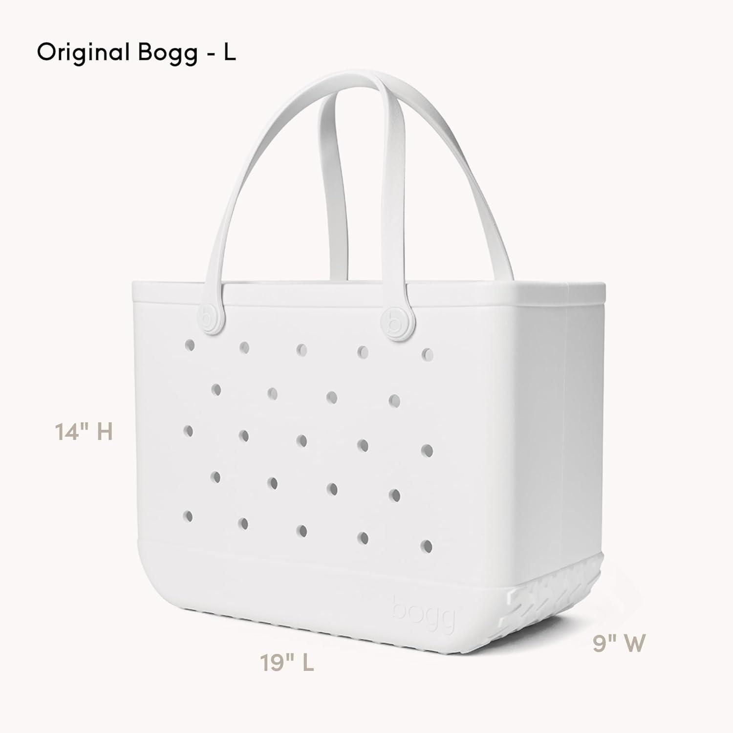 imageBOGG BAG Original Large Tote For Shore White Call Me Bogg For Shore White 19in L x 9in W x 14in H Beach Pool Boat Sports All Purpose EVA Lightweight Washable Durable