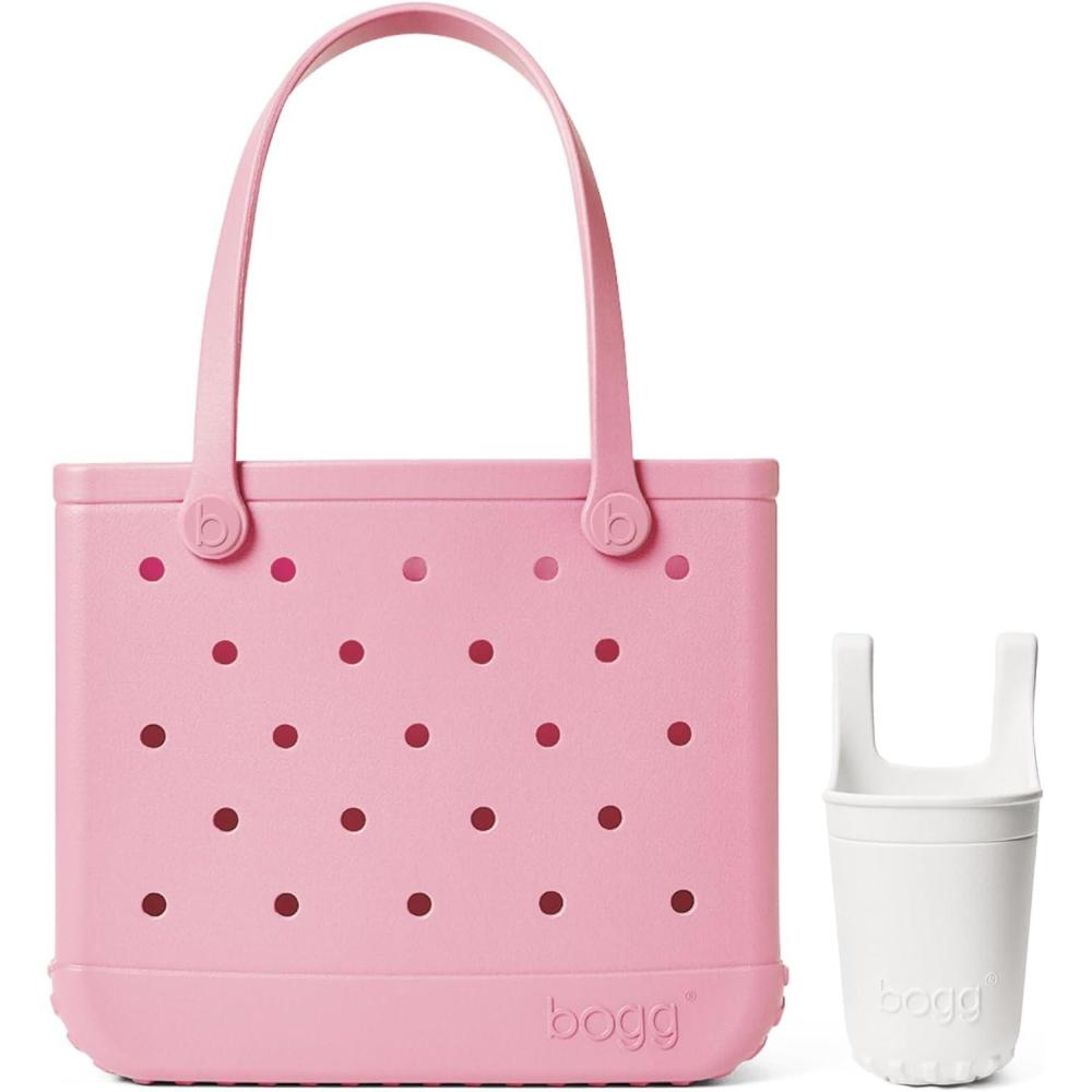 imageBOGG BAG  Medium Tote Blowing Pink Bubbles  Bevy For Shore White  15in L x 5in W x 125in H  Beach Pool Boat Sports  All Purpose EVA  Lightweight Washable Durable