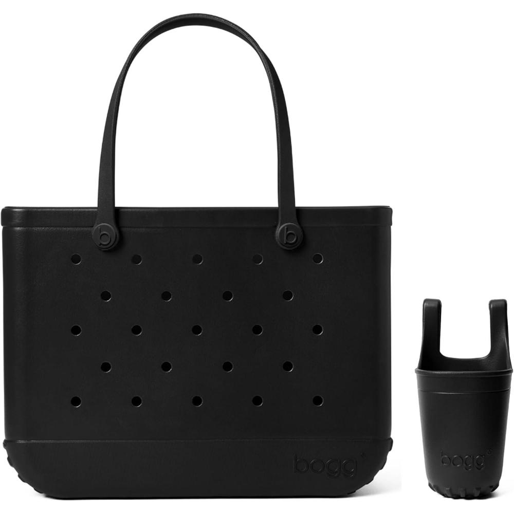 imageBOGG BAG Original Large Tote Black Bevy Black 19in L x 9in W x 14in H Beach Pool Boat Sports All Purpose EVA Lightweight Washable Durable