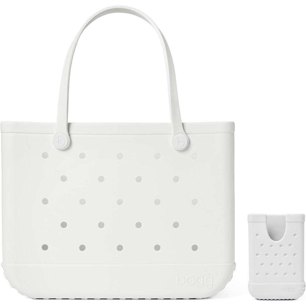 imageBOGG BAG  Original Large Tote For Shore White  Call Me Bogg For Shore White  19in L x 9in W x 14in H  Beach Pool Boat Sports  All Purpose EVA  Lightweight Washable Durable