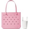 imageBOGG BAG  Medium Tote Blowing Pink Bubbles  Bevy For Shore White  15in L x 5in W x 125in H  Beach Pool Boat Sports  All Purpose EVA  Lightweight Washable Durable