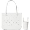 imageBOGG BAG  Medium Tote For Shore White  Bevy For Shore White  15in L x 5in W x 125in H  Beach Pool Boat Sports  All Purpose EVA  Lightweight Washable Durable