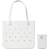 imageBOGG BAG  Medium Tote For Shore White  Call Me Bogg For Shore White  15in L x 5in W x 125in H  Beach Pool Boat Sports  All Purpose EVA  Lightweight Washable Durable
