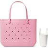 imageBOGG BAG  Original Large Tote Blowing Pink Bubbles  Bevy For Shore White  19in L x 9in W x 14in H  Beach Pool Boat Sports  All Purpose EVA  Lightweight Washable Durable