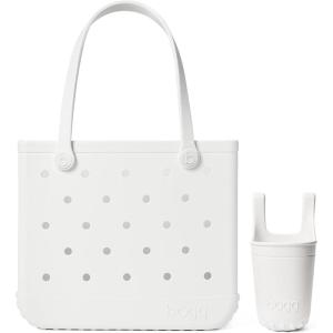 BOGG BAG – Medium Tote (For Shore White) + Bevy (For Shore White) – 15in L x 5in W x 12.5in H – Beach, Pool, Boat, Sports – All Purpose EVA – Lightweight, Washable, Durable