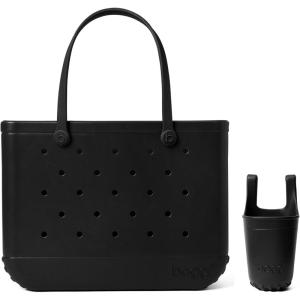 BOGG BAG – Original, Large Tote (Black) + Bevy (Black) – 19in L x 9in W x 14in H – Beach, Pool, Boat, Sports – All Purpose EVA – Lightweight, Washable, Durable