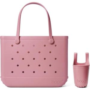 BOGG BAG – Original, Large Tote (Blushing) + Bevy (Blushing) – 19in L x 9in W x 14in H – Beach, Pool, Boat, Sports – All Purpose EVA – Lightweight, Washable, Durable