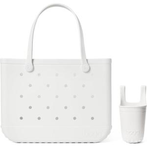 BOGG BAG – Original, Large Tote (For Shore White) + Bevy (For Shore White) – 19in L x 9in W x 14in H – Beach, Pool, Boat, Sports – All Purpose EVA – Lightweight, Washable, Durable
