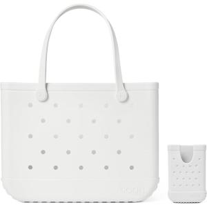 BOGG BAG – Original, Large Tote (For Shore White) + Call Me Bogg (For Shore White) – 19in L x 9in W x 14in H – Beach, Pool, Boat, Sports – All Purpose EVA – Lightweight, Washable, Durable
