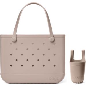 BOGG BAG – Original, Large Tote (Mushroom) + Bevy (Mushroom) – 19in L x 9in W x 14in H – Beach, Pool, Boat, Sports – All Purpose EVA – Lightweight, Washable, Durable