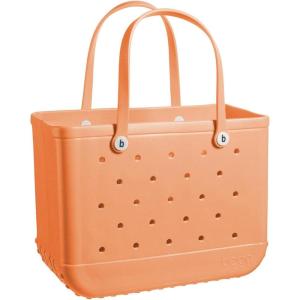 BOGG BAG – Tote for Beach, Pool, Boat, Sports – All Purpose EVA – White Buttons(Creamsicle Dreamsicle  White Buttons)