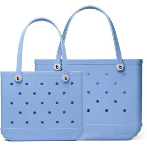 BOGG BAG Bundle – Original, Large Tote (19in L x 9in W x 14in H, Carolina On My Mind) + Baby, Medium Tote (15in L x 5in W x 12.5in H, Carolina On My Mind) – Beach, Pool, Boat, Sports – Washable