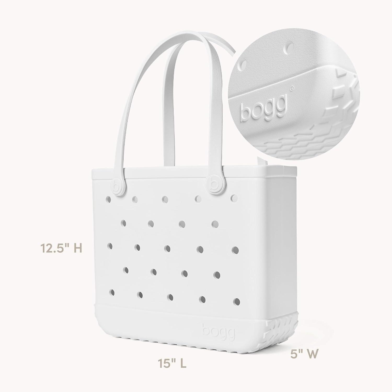 image:imageBOGG BAG Baby Medium Tote 15 x 125 x 5 Durable Washable Tipproof Beach Pool Boat Work SportsFor Shore White