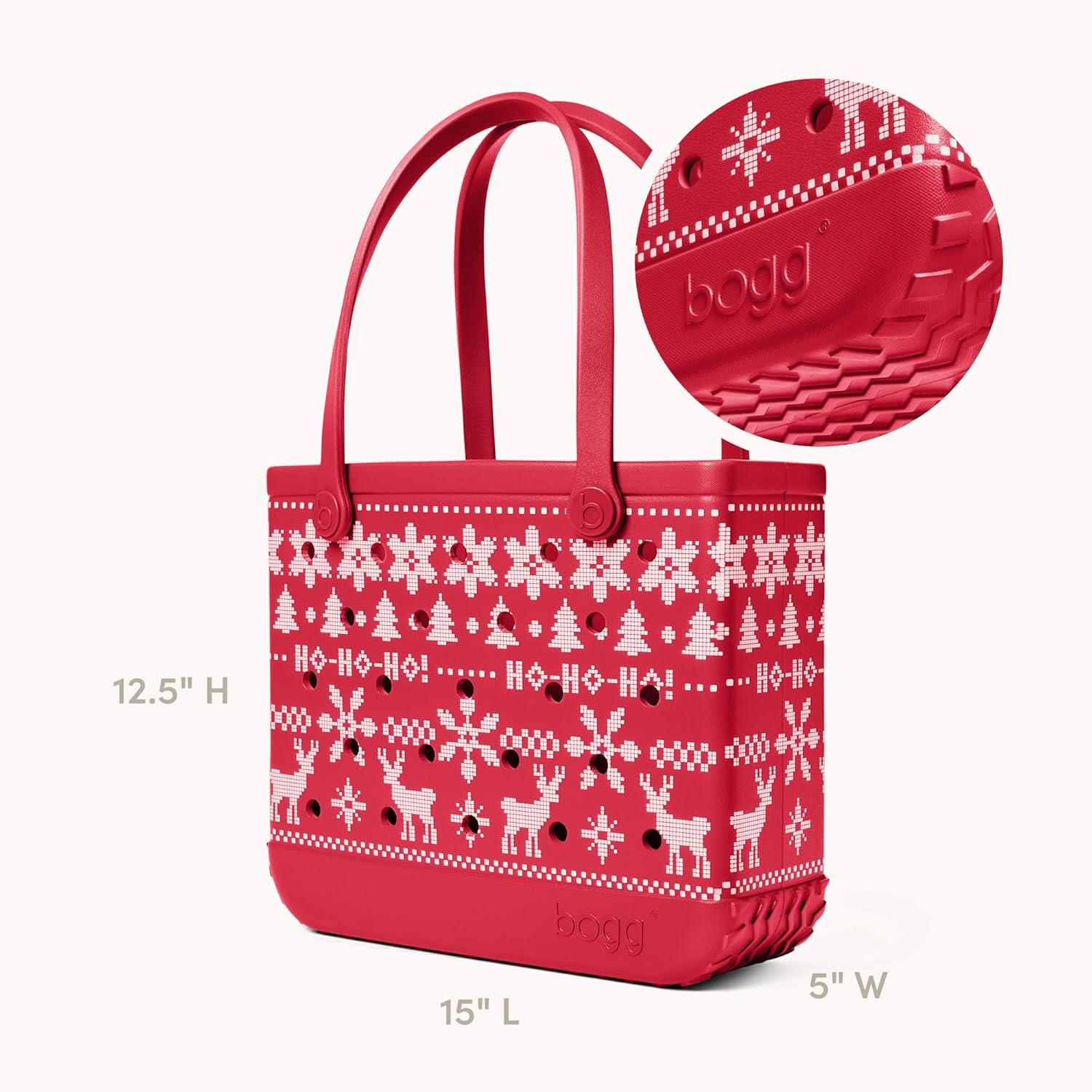 image:imageBOGG BAG Baby Medium Tote 15 x 125 x 5 Durable Washable Tipproof Beach Pool Boat Work SportsUgly Sweater Red