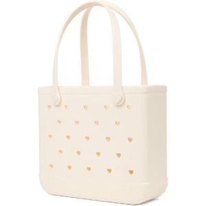 BOGG BAG Baby Medium Tote – 15” x 12.5” x 5” – Durable, Washable, Tip-proof – Beach, Pool, Boat, Work, Sports(Coconut Cutout Hearts)