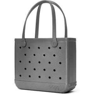 BOGG BAG Baby Medium Tote – 15” x 12.5” x 5” – Durable, Washable, Tip-proof – Beach, Pool, Boat, Work, Sports(Silver Shimmer)