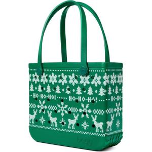 BOGG BAG Baby Medium Tote – 15” x 12.5” x 5” – Durable, Washable, Tip-proof – Beach, Pool, Boat, Work, Sports(Ugly Sweater – Green)
