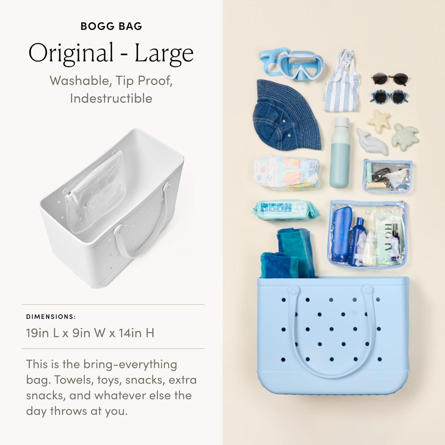 image:imageBOGG BAG Original Large Tote 19 x 14 x 9 Durable Washable Tipproof Beach Pool Boat Work SportsFor Shore White