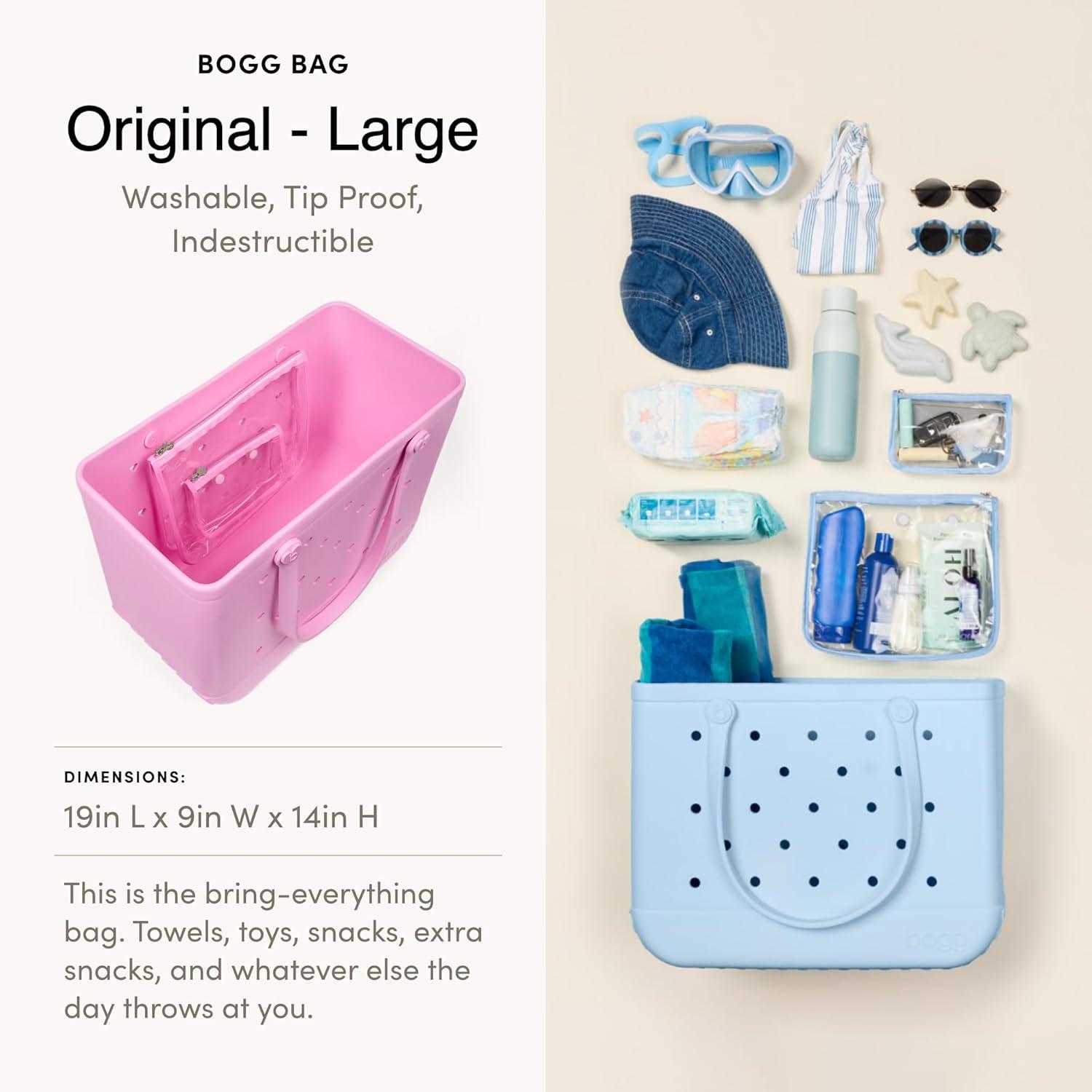 image:imageBOGG BAG Original Large Tote 19 x 14 x 9 Durable Washable Tipproof Beach Pool Boat Work SportsPink Taffy Cutout Hearts