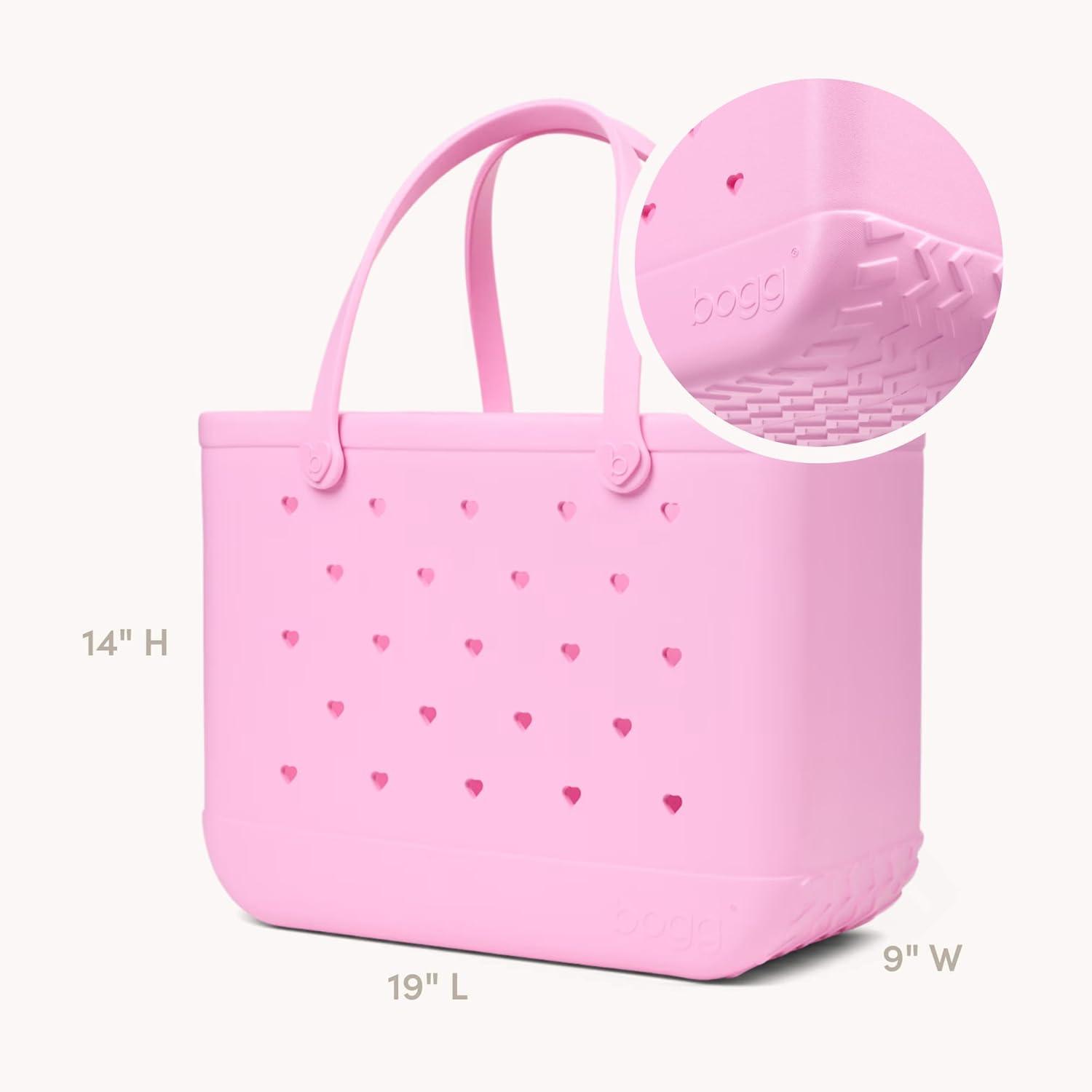 image:imageBOGG BAG Original Large Tote 19 x 14 x 9 Durable Washable Tipproof Beach Pool Boat Work SportsPink Taffy Cutout Hearts