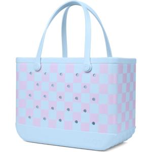 BOGG BAG Original Large Tote – 19” x 14” x 9” – Durable, Washable, Tip-proof – Beach, Pool, Boat, Work, Sports(Checker Out)