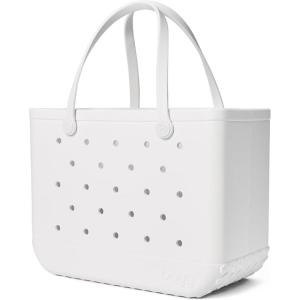 BOGG BAG Original Large Tote – 19” x 14” x 9” – Durable, Washable, Tip-proof – Beach, Pool, Boat, Work, Sports(For Shore White)