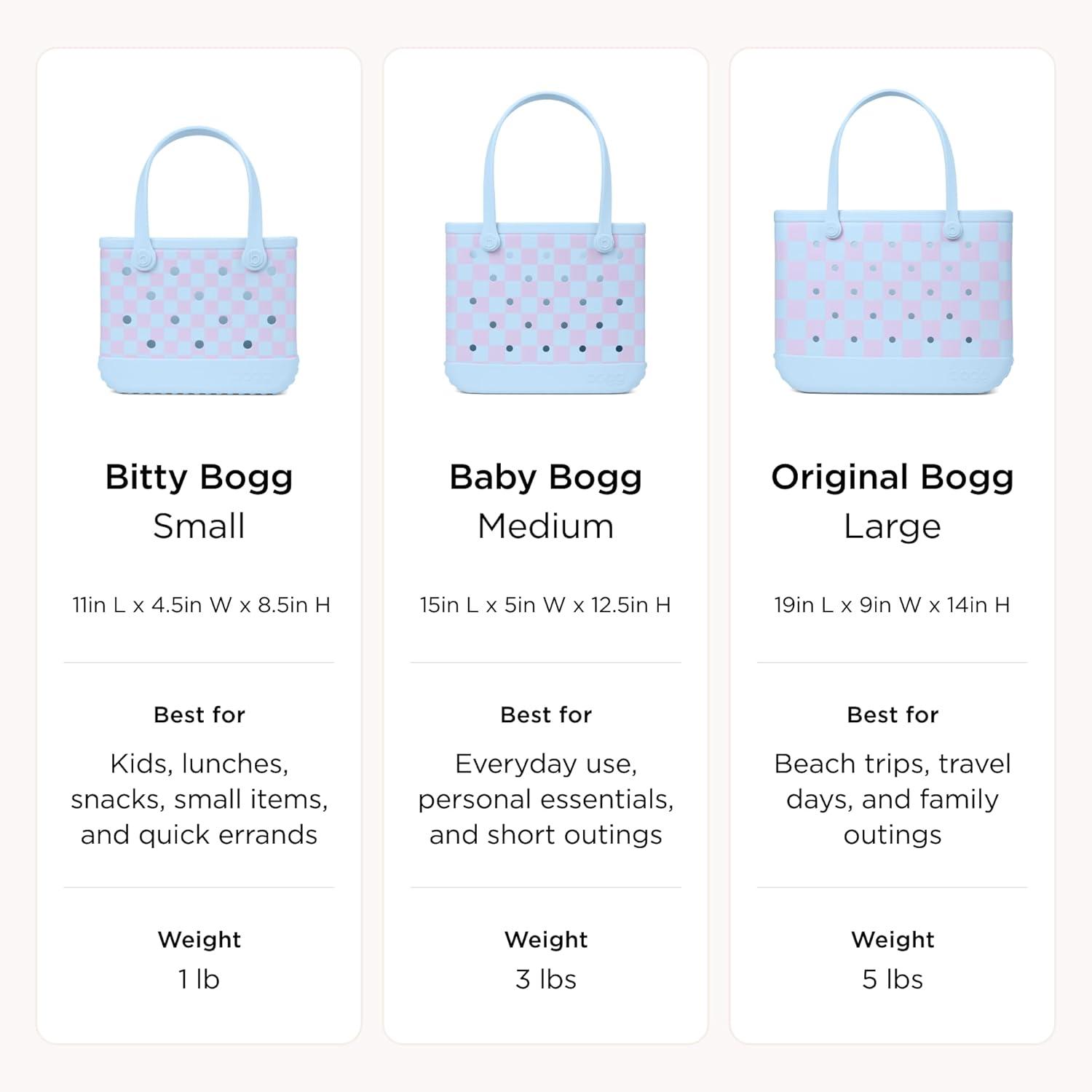 image:imageBOGG BAG Bundle Original Large 19 x 9 x 14 Baby Medium 15 x 5 x 125 Bitty Small Tote 11 x 85 x 45 Beach Pool Boat Work Sports Checker Out
