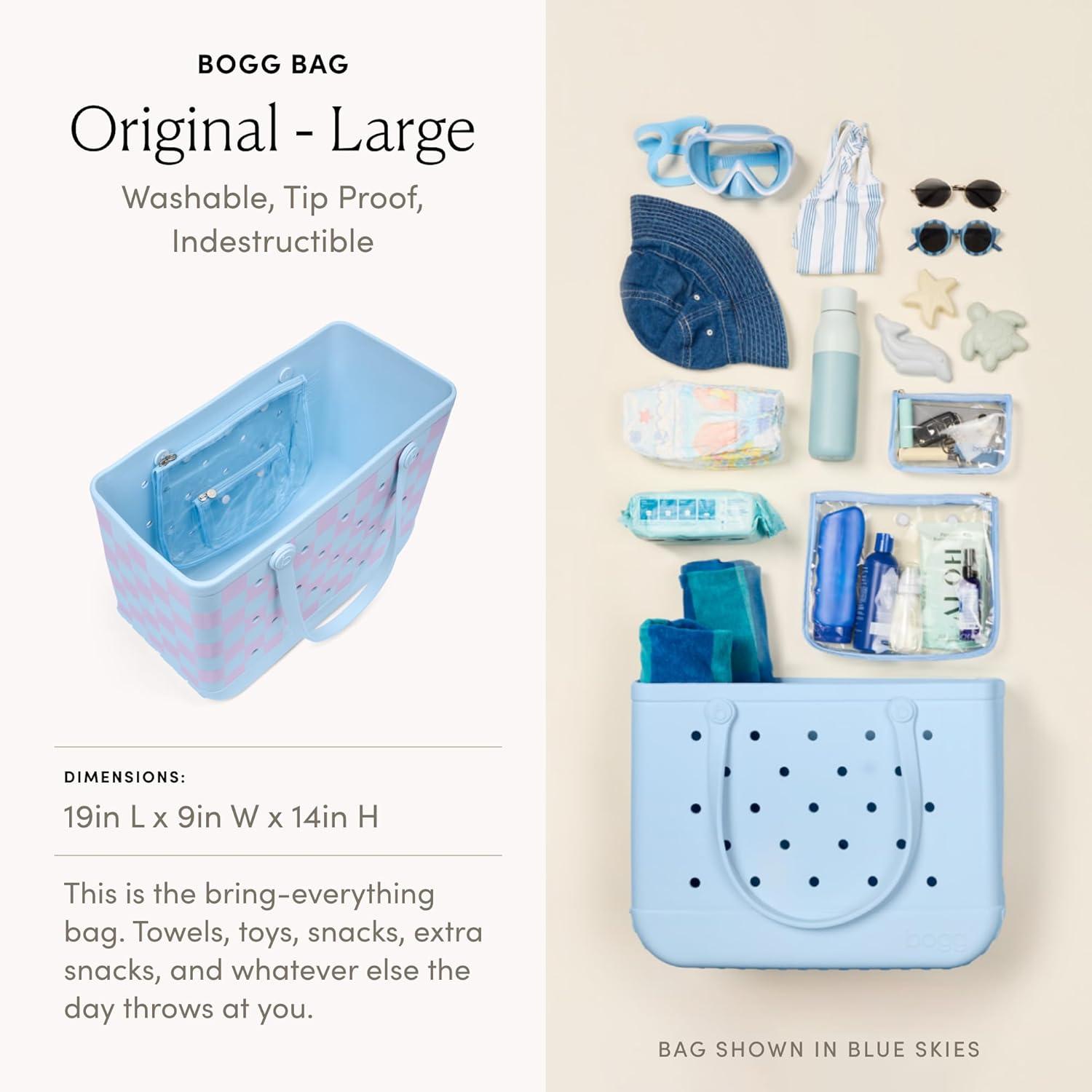 image:imageBOGG BAG Bundle Original Large Tote 19 x 9 x 14 Top o the Bogg to Ya Beach Pool Boat Work Sports Checker Out