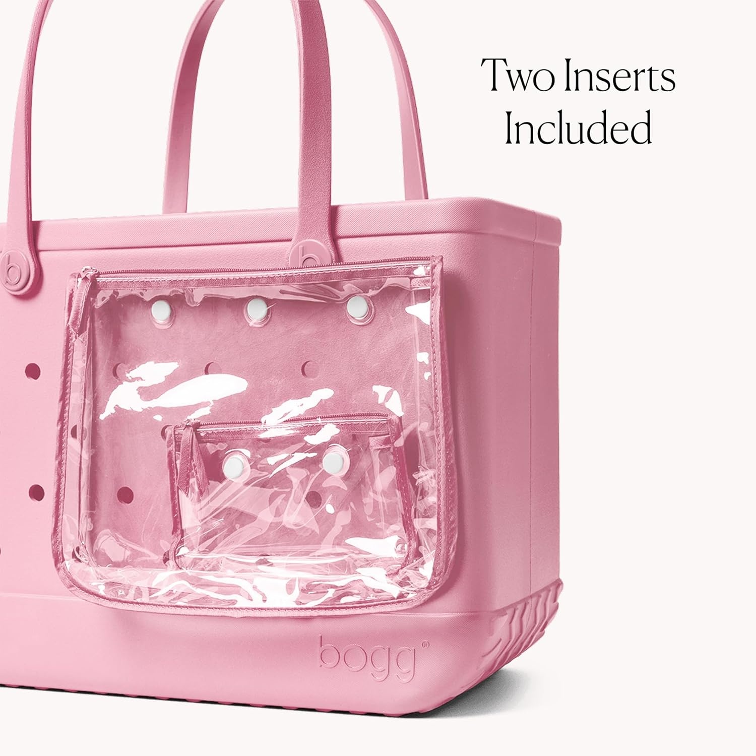 image:imageBOGG BAG Original Large Tote Blowing Pink Bubbles Bevy Beverage Holder amp Call Me Phone Holder For Shore White Durable Washable Tipproof Beach Pool Boat Work Sports