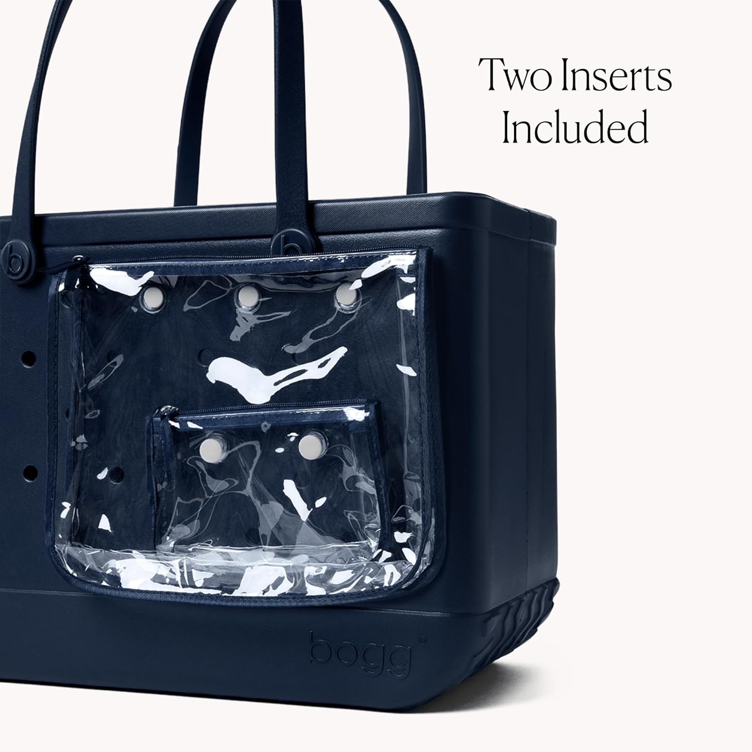 image:imageBOGG BAG Original Large Tote You Navy Me Crazy Bevy Beverage Holder amp Call Me Phone Holder For Shore White Durable Washable Tipproof Beach Pool Boat Work Sports