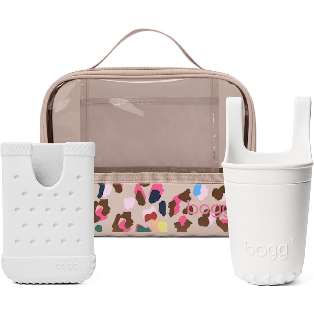 image:imageBOGG BAG Bundle Boggs N Ends Travel Organizer Neon Jungle Bevy Beverage Holder White Call Me Phone Holder White Durable Washable Tipproof Beach Pool Boat Work Sports