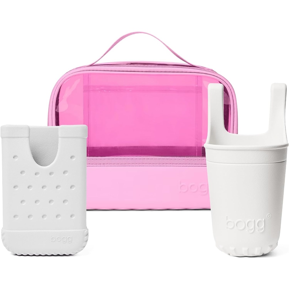 image:imageBOGG BAG Bundle Boggs N Ends Travel Organizer Pink Taffy Bevy Beverage Holder White Call Me Phone Holder White Durable Washable Tipproof Beach Pool Boat Work Sports