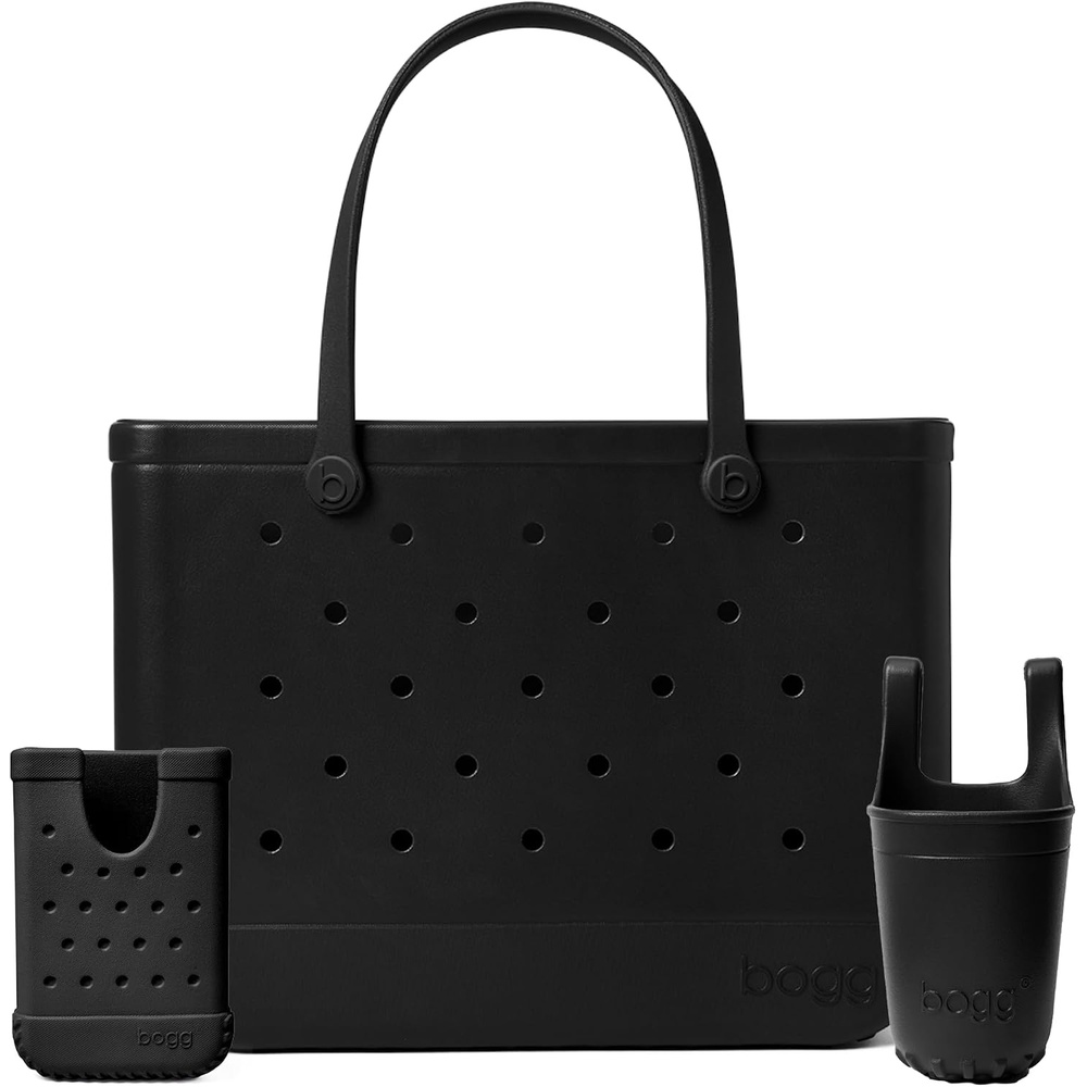 image:imageBOGG BAG Original Large Tote Bevy Beverage Holder Call Me Phone Holder LBD Black Durable Washable Tipproof Beach Pool Boat Work Sports