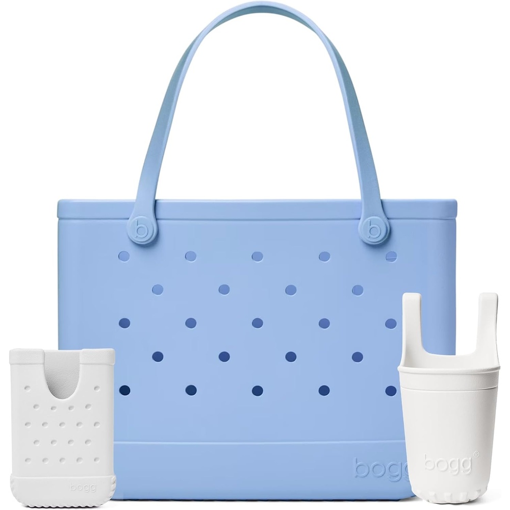 image:imageBOGG BAG Original Large Tote Carolina on My Mind Bevy Beverage Holder amp Call Me Phone Holder For Shore White Durable Washable Tipproof Beach Pool Boat Work Sports