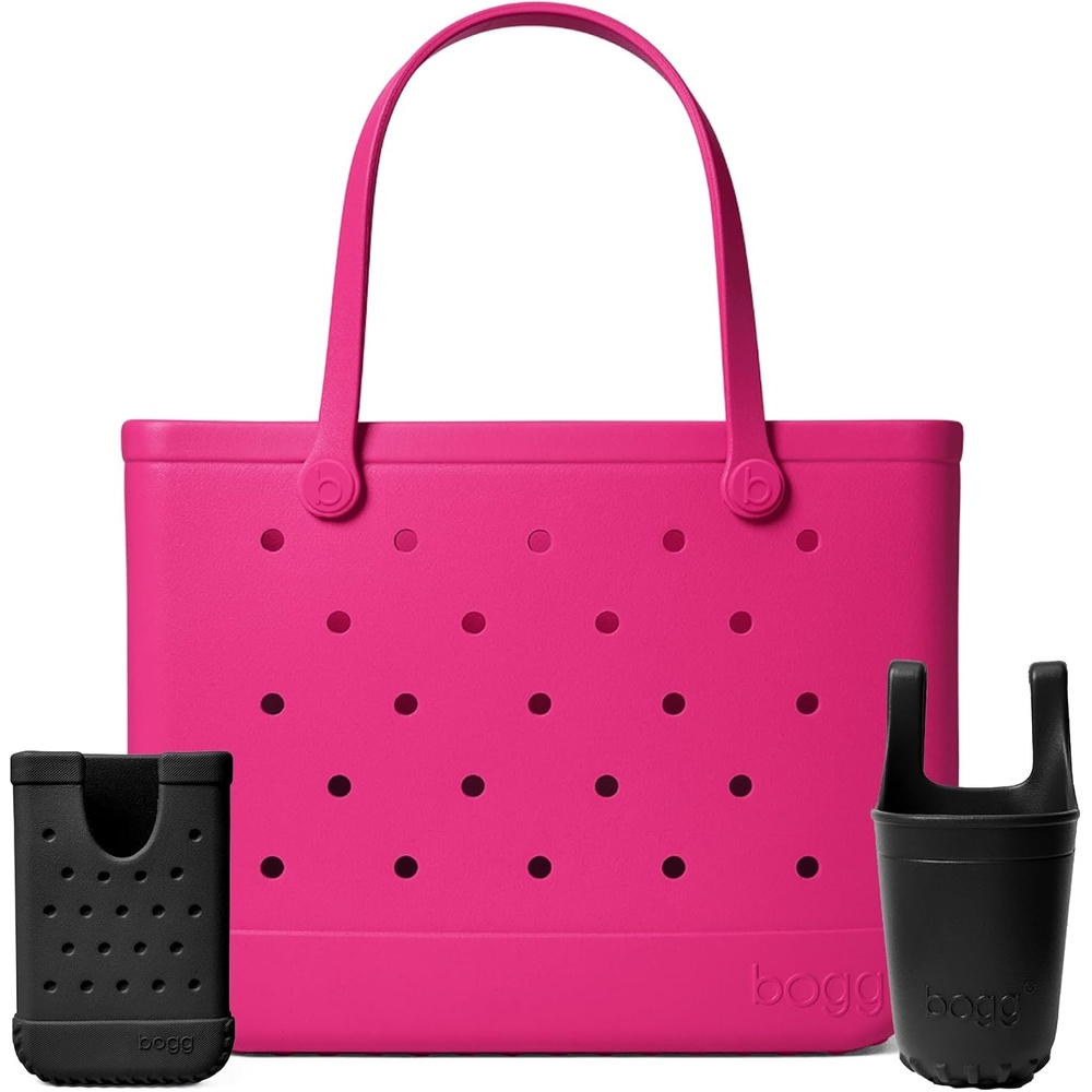 image:imageBOGG BAG Original Large Tote Haute Pink Bevy Beverage Holder amp Call Me Phone Holder LBD Black Durable Washable Tipproof Beach Pool Boat Work Sports