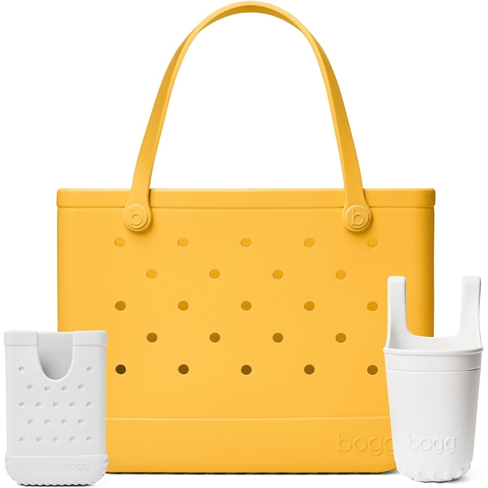 image:imageBOGG BAG Original Large Tote Yellow There Bevy Beverage Holder amp Call Me Phone Holder For Shore White DurableDurable Washable Tipproof Beach Pool Boat Work Sports