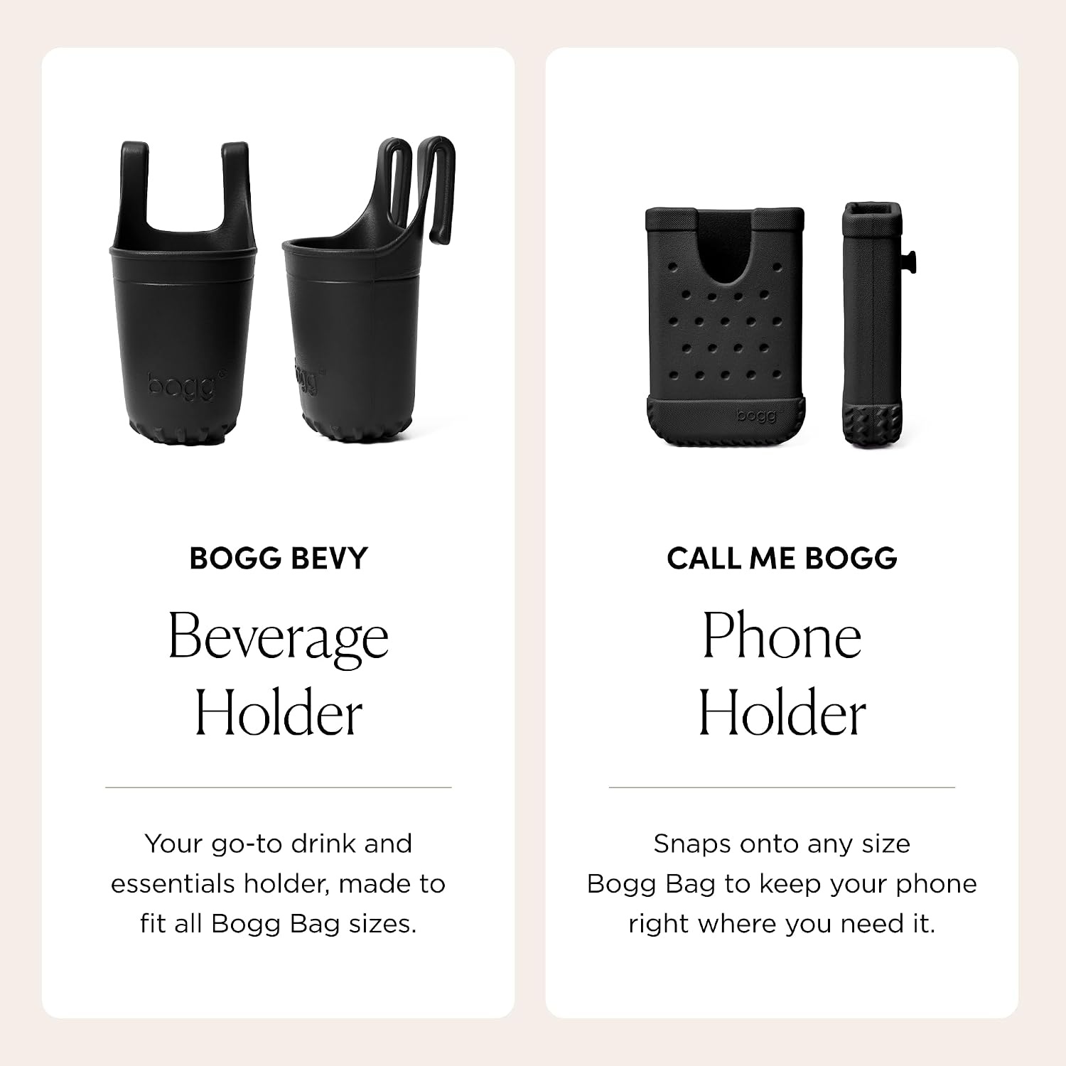 image:imageBOGG BAG Bevy Beverage Holder Call Me Bogg Phone Holder LBD Black Durable Accessory Washable Tote Organizer Beach Pool Boat Work Sports