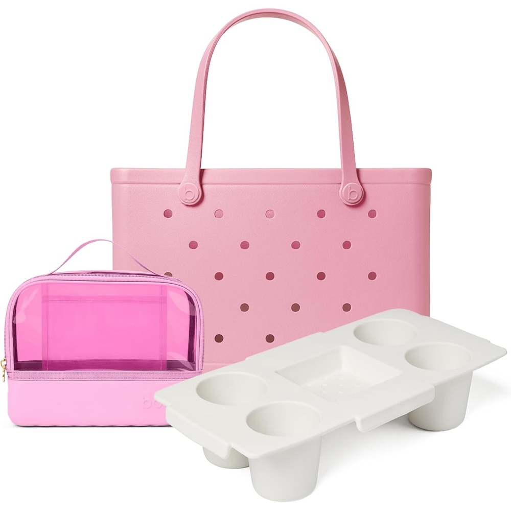 image:imageBOGG BAG Boggs N Ends Travel Organizer Pink Taffy Original Large Tote Blowing Pink Bubbles Top o the Bogg to Ya For Shore White Durable Washable Tipproof Beach Pool Boat Work Sports